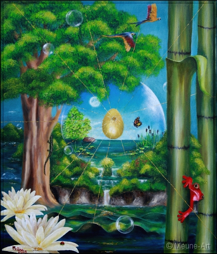 ZASI - in meinem Traum Acryl und Goldstaub auf Leinwand;
60 x 70 cm